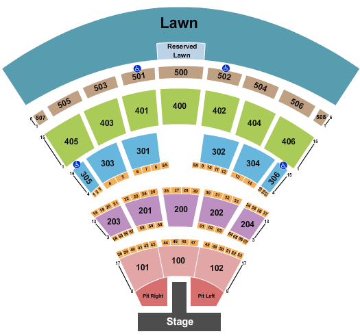 Darien Lake Amphitheater Darien Lake Amphitheater Seating Chart